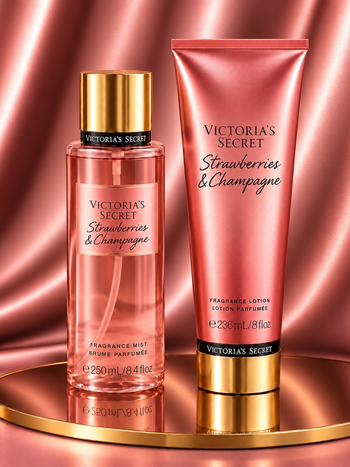 VICTORIA'S SECRET STRAWBERRIES & CHAMPAGNE, 250/ 256ML, perfume árabe original